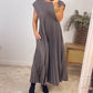 Variant image for Elegant Sleeveless Pleated Womens Dress in Solid Color - Versatile Summer Wedding Guest or Cocktail Formal Dress-13
