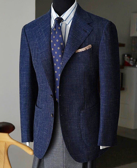 Light classic men's blazer jacket - slim-fit, blended, for business casual events