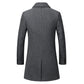 Tailored Warm Mens Wool Coat - Single Breasted Thigh, Winter