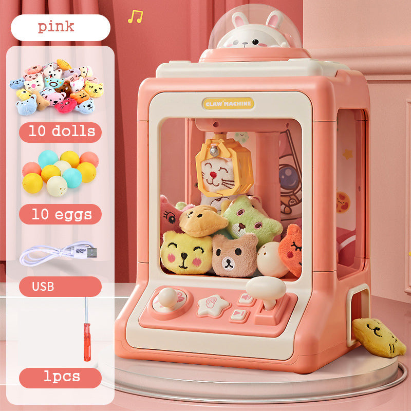 Claw Mini Crane Toy Machine for Kids - Coin Operated Plush Grabber Game with Lights & Music