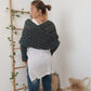 Plush Women’s Scarf - Openwork Rectangular, Knit, For Winter