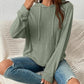 Plush Relaxed Women's Hooded Pullover - Ribbed Knit, Casual