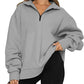 Light Women Zip Sweatshirt - Oversized Pullover Casual