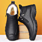 Mens Warm Ankle Boots - Zip Closure, PU Leather, Winter