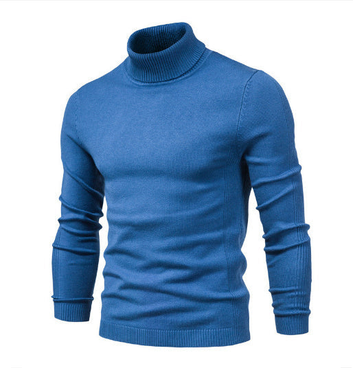 Plush Men's Turtleneck Sweater - Slim Fit Viscose Winter