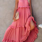 Variant image for Elegant Halter Ruffle Floral Maxi Dress for Women, Lightweight Bohemian Long Dress, Flowing Fit-5