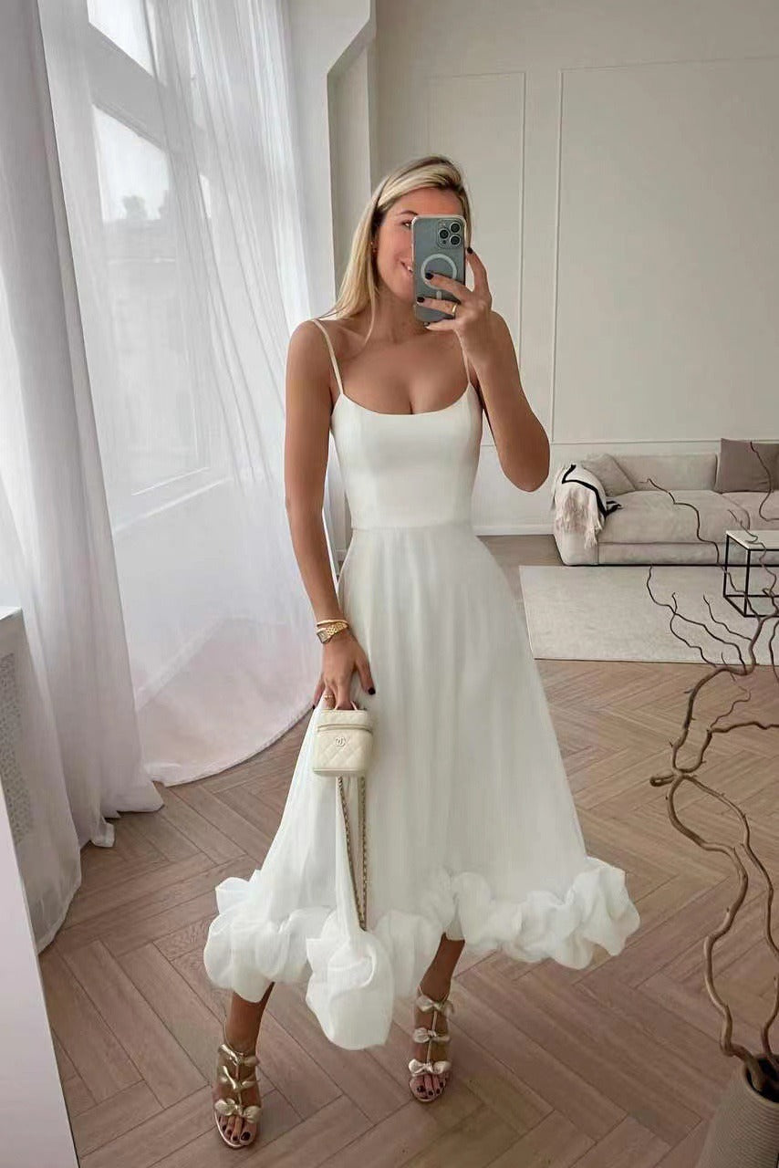 Elegant Women's Summer Dress in Black or White, Flattering Fit, Breathable Fabric, Versatile for Casual or Formal Occasions-4