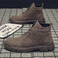Men's Supportive High-Top Boots - Lace-Up, PU Suede, Winter