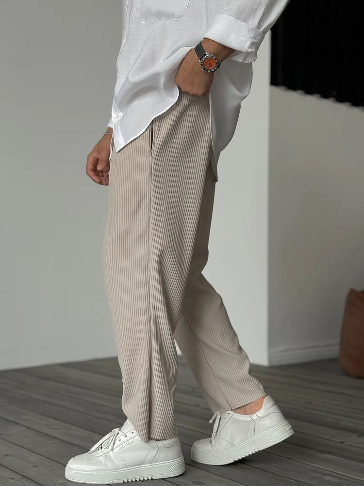 Men's Trousers - Soft Luxury Tailored Pants for Everyday Wear, Premium Fabric, Tailored Fit, Classic Style-3