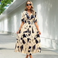 Floral Summer Dress for Women with Puffed Sleeves and V-Neck - Perfect Wedding Guest Dress-3