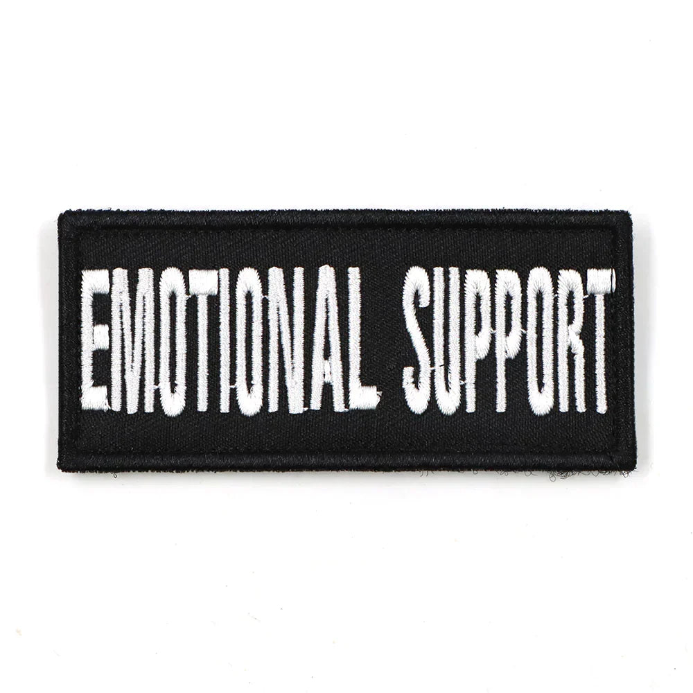 Emotional Support Patch For Harness Black Hook And Loop Back Fast Attach Dog Accessory Fall 2025 Gift
