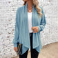 Plush Flattering Women’s Knit Cardigan - Draped Ribbed