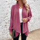 Plush Flattering Women’s Knit Cardigan - Draped Ribbed