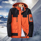 Water-Resistant Men's Rain Jacket - Hooded Colorblock, Packable