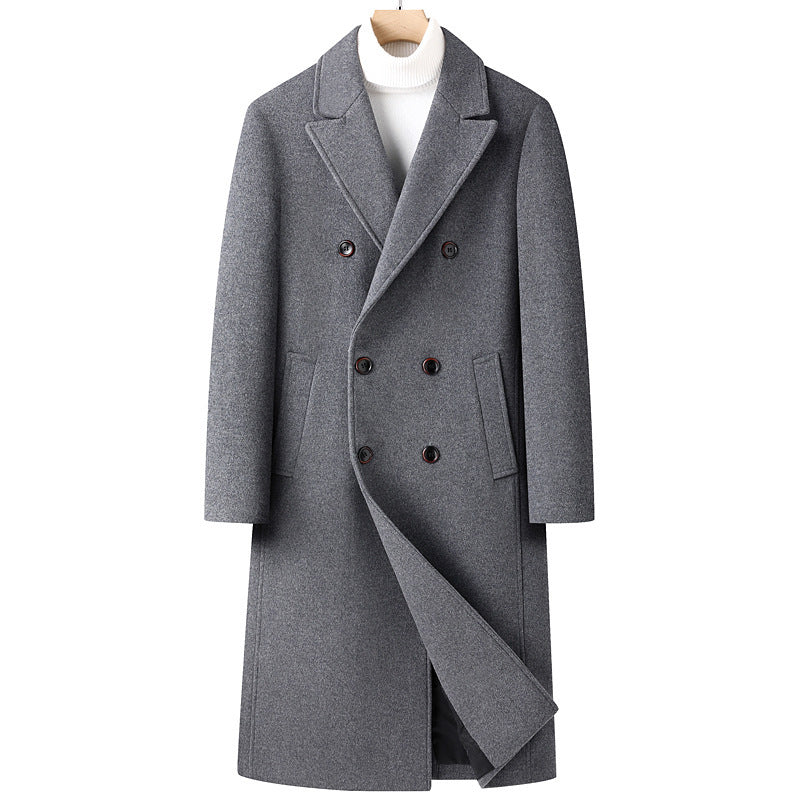 Structured Warm Overknee Wool Coat - Double Breasted, Winter