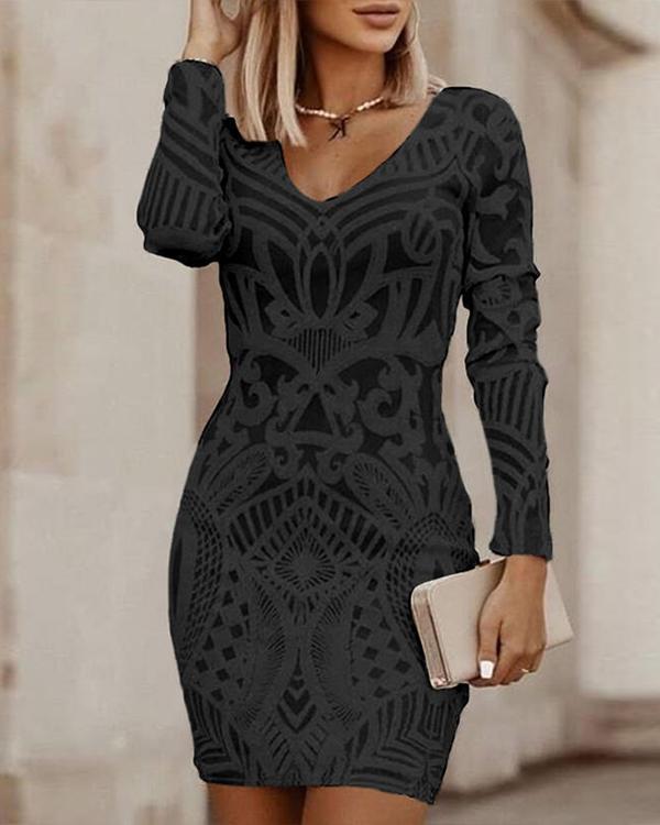 Variant image for Bodycon Wedding Guest Dress with Flattering Silhouette, High Neckline, and Rucked Sides for Women-1