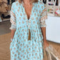 Printed V-Neck Women's Dress in Lightweight Fabric, Flattering Silhouette for Summer Outings and Everyday Wear-4
