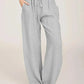 Variant image for Casual Women's Wide Leg Pants, Loose-Fit Cotton Trousers with Drawstring Waist and Pockets, Lightweight Summer Style-19