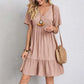 Variant image for Casual V-Neck A-Line Mini Dress for Women, Short Sleeves, Comfortable Stretch Fabric, Perfect for Summer Events-7