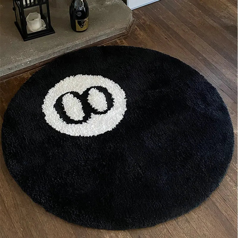 8 Ball Rug Round Tufted Halloween Floor Mat Fall 2025 Indoor Accent Plush Acrylic Entryway Rug