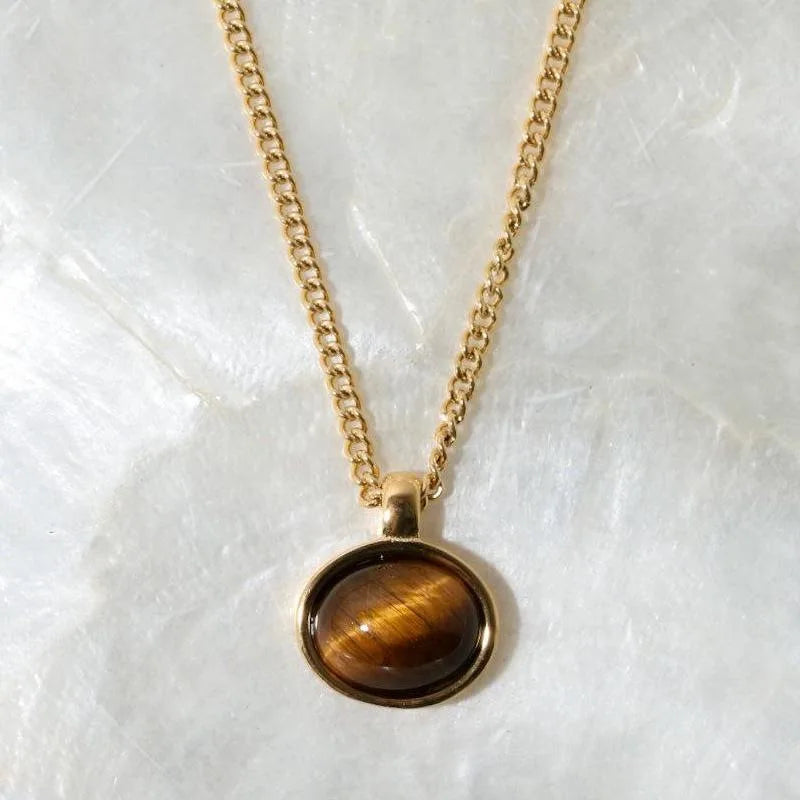 Layered2026 Edition Gold Tone Necklace Kit With Resin Stone Pendants Boho Statement Jewelry Gift Idea Fall