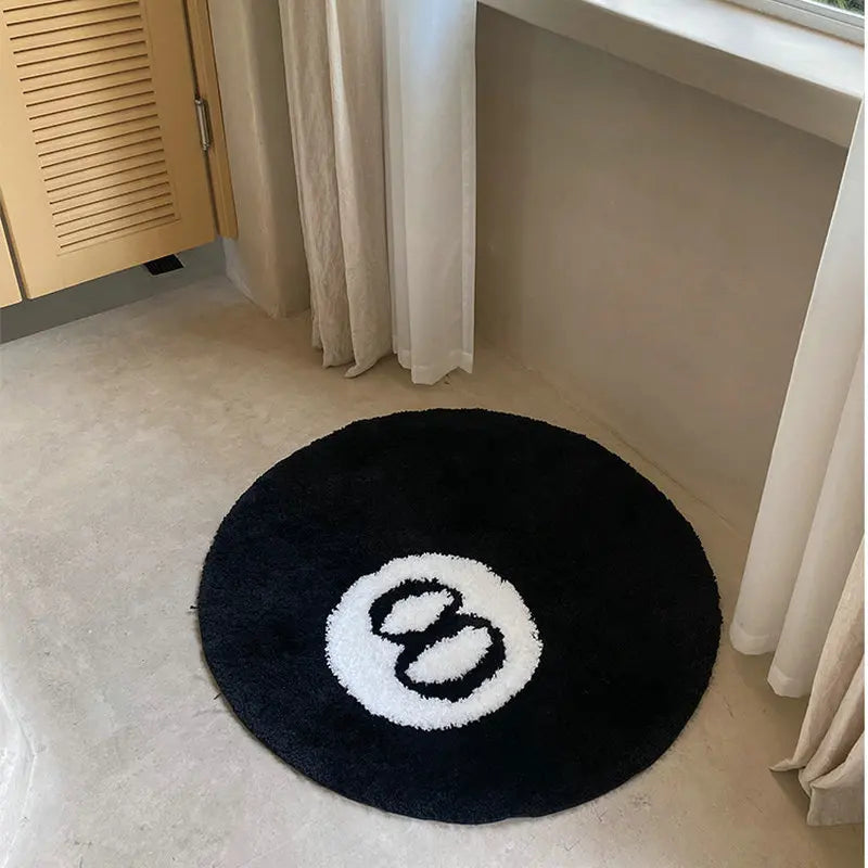 8 Ball Rug Round Tufted Halloween Floor Mat Fall 2025 Indoor Accent Plush Acrylic Entryway Rug
