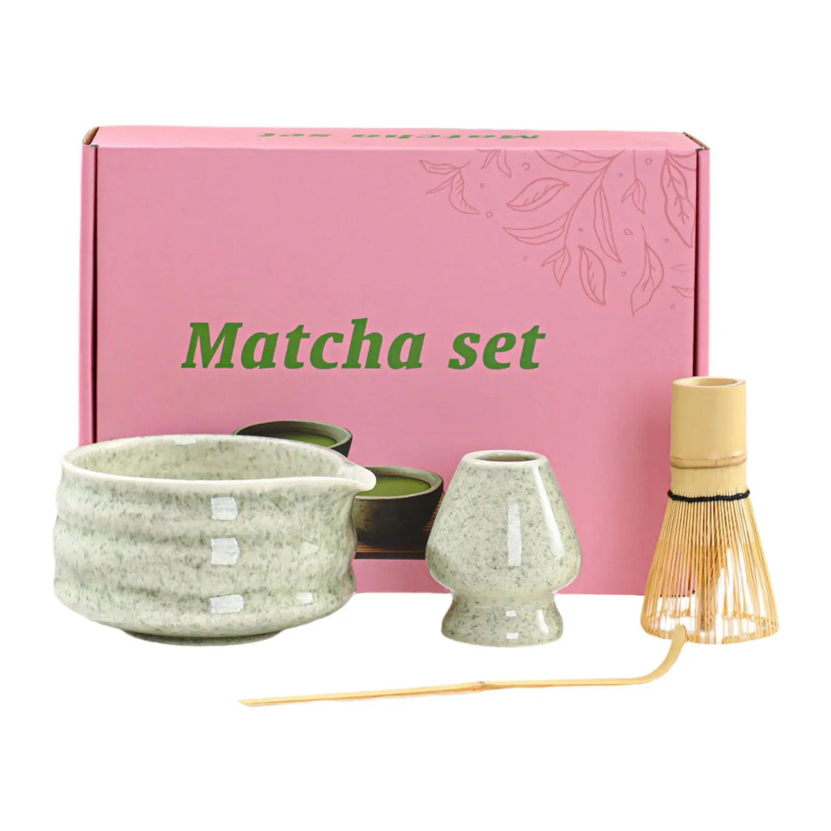 Matcha Kit Ceramic Bowl With Bamboo Whisk Traditional