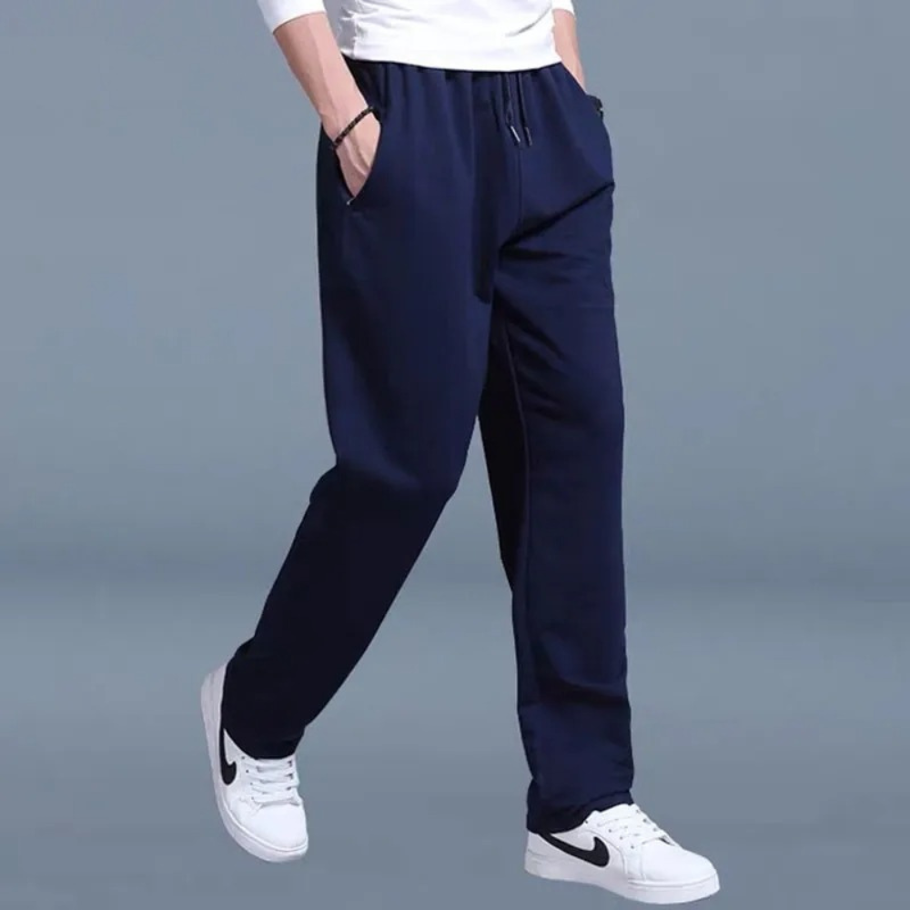 Light Summer Jogging Pants for Men, Comfortable Wide Leg Sweatpants with Adjustable Waistband, Cotton Training Joggers-2