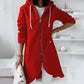 Relaxed Warm Women's Long Hoodie - Zip Front, Knit, Autumn