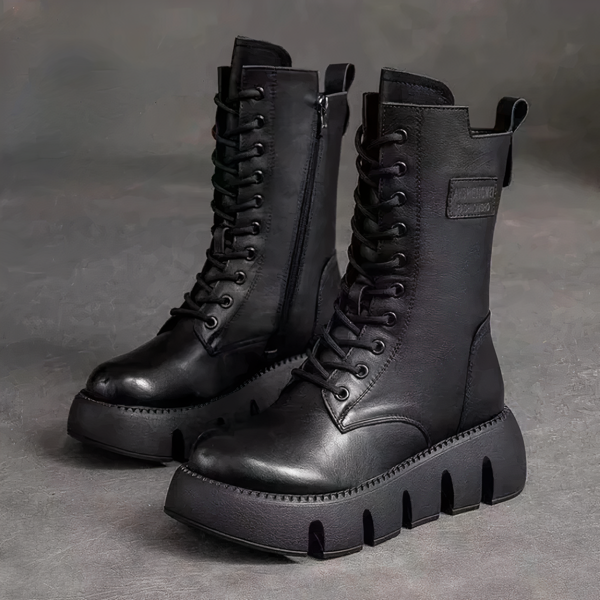 Women’s Supportive Platform Boots - Lace-Up Leather, Winter