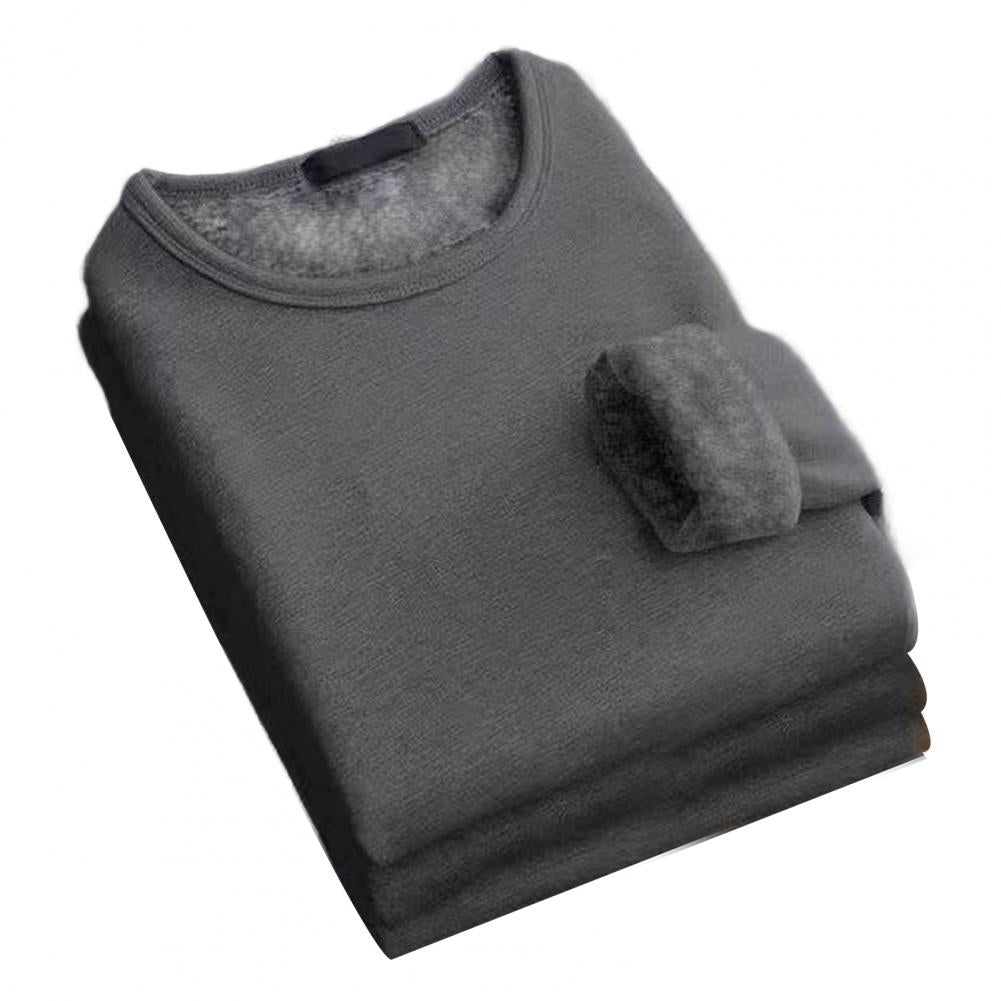 Plush Thick Thermal Long Sleeve Shirt Men's - Cozy Bottoming Layer for Cold Weather Comfort