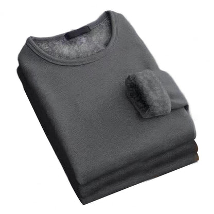 Plush Thick Thermal Long Sleeve Shirt Men's - Cozy Bottoming Layer for Cold Weather Comfort