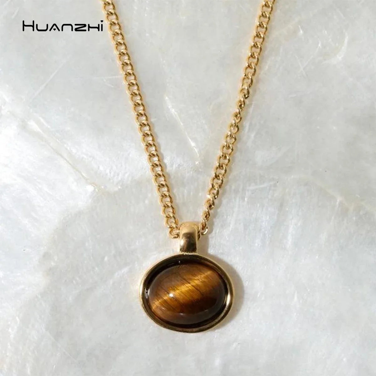 Layered2026 Edition Gold Tone Necklace Kit With Resin Stone Pendants Boho Statement Jewelry Gift Idea Fall