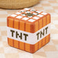 TNT Grass Block Decorative Pillow, Plush Toy for Gaming Room Decor, Green and Brown