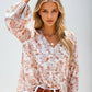 Variant image for Floral Print White Blouse for Women, Lightweight Summer Top, Plus Size Casual Loose Fit in Green, Purple, Pink-7