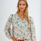 Variant image for Floral Print White Blouse for Women, Lightweight Summer Top, Plus Size Casual Loose Fit in Green, Purple, Pink-19