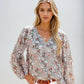 Floral Print White Blouse for Women, Lightweight Summer Top, Plus Size Casual Loose Fit in Green, Purple, Pink-5