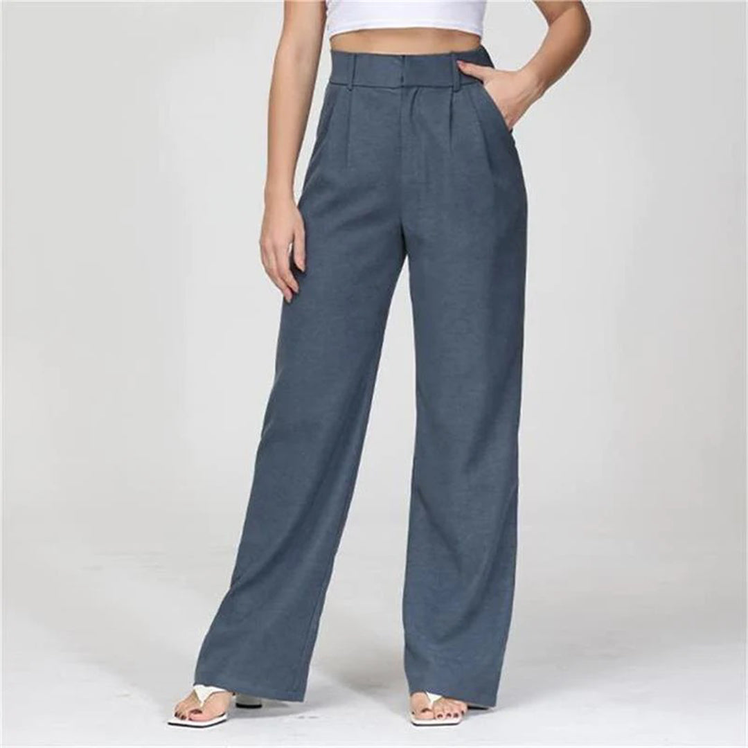 Atmungsaktive Damen Palazzohose – hohe Taille, weite Beine, für jeden Anlass 0