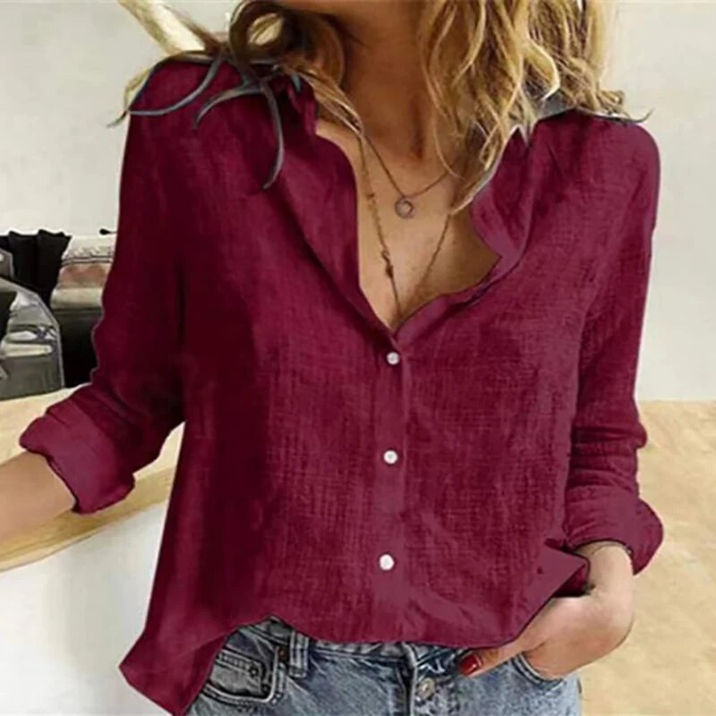 Atmungsaktive damenbluse – lässiger Schnitt, 100% Leinen, für den Sommer 12