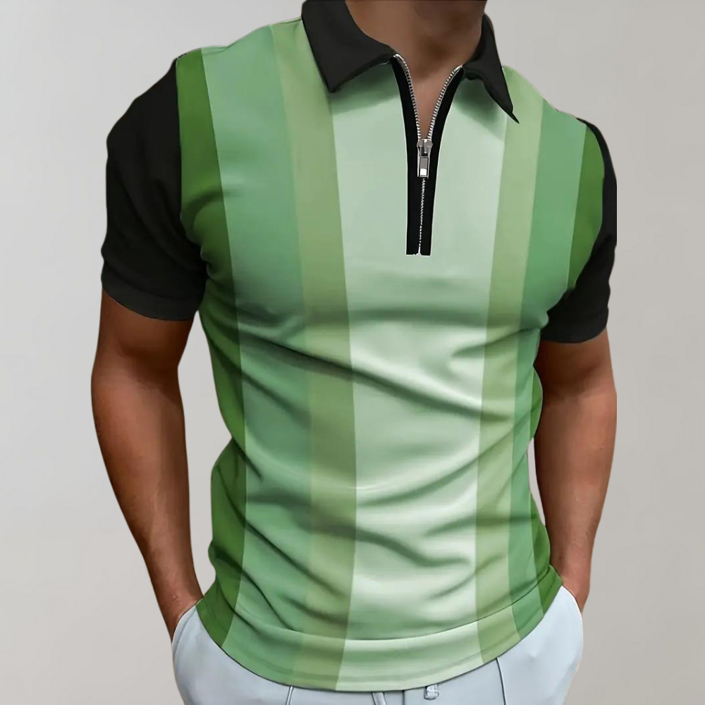 Atmungsaktives Herren Poloshirt – gestreift, Baumwollmischung, für Büro und Freizeit 4