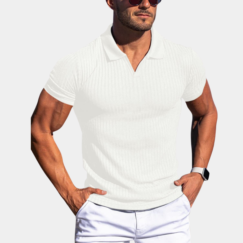 Atmungsaktives Herren Poloshirt – tailliert, hochwertiger Stoff, für Sommeraktivitäten 0