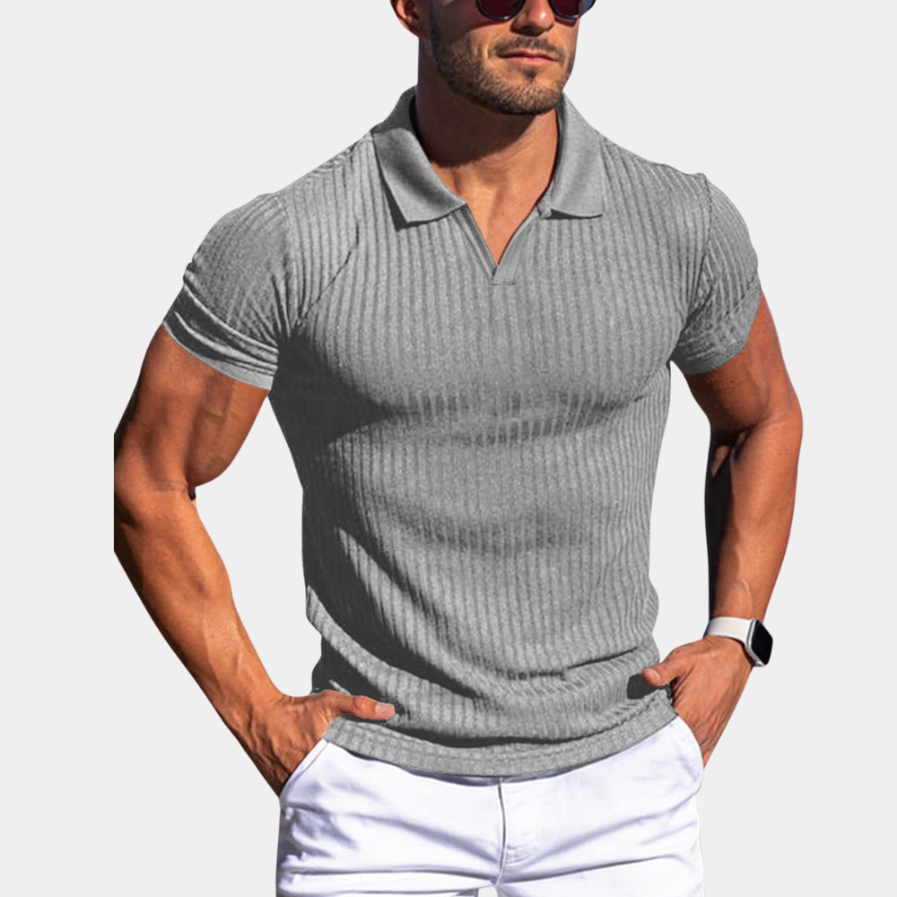 Atmungsaktives Herren Poloshirt – tailliert, hochwertiger Stoff, für Sommeraktivitäten 1