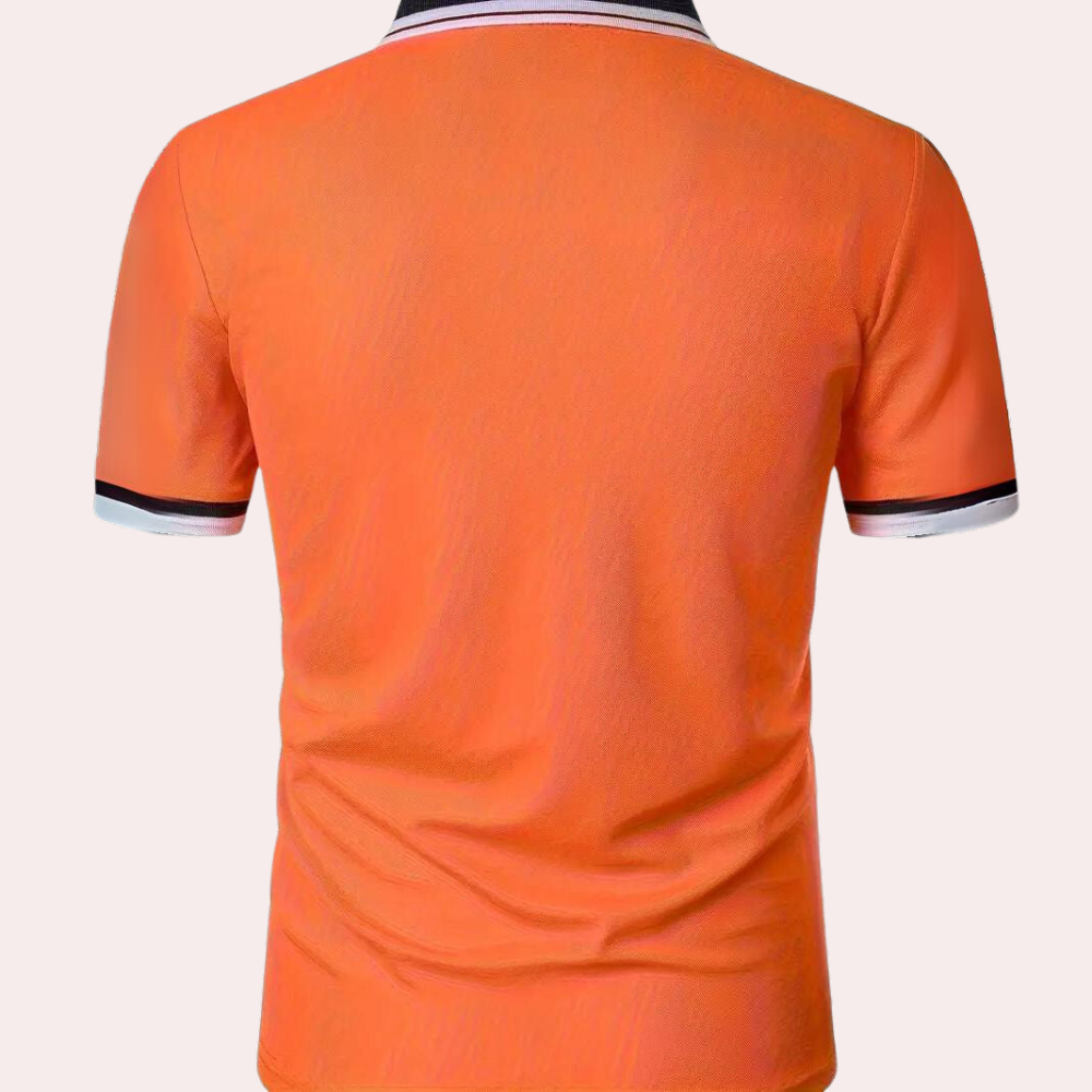 Atmungsaktives Herren Poloshirt in Orange – klassischer Schnitt, Baumwolle, für Sportevents 2