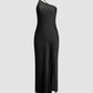 Variant image for Elegant Backless Black Maxi Dress for Women, Open Shoulders Satin Long Dress for Special Occasions-5