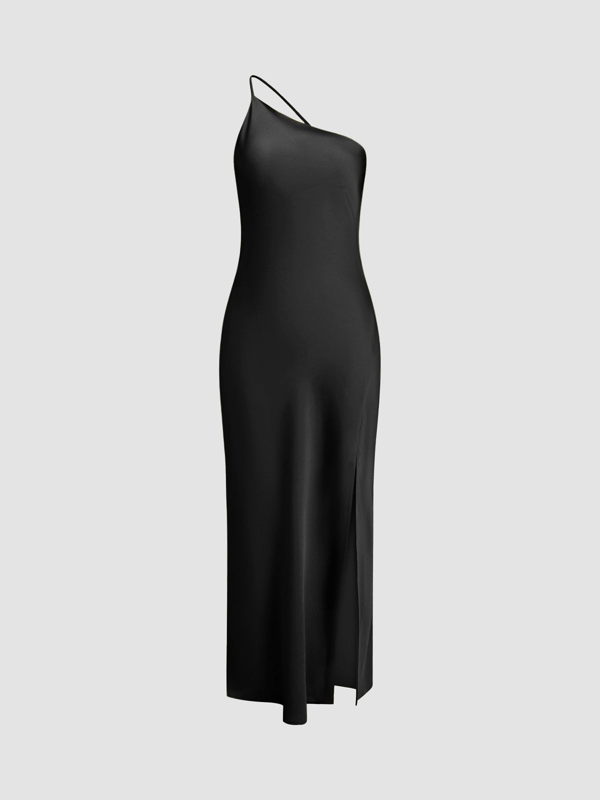 Variant image for Elegant Backless Black Maxi Dress for Women, Open Shoulders Satin Long Dress for Special Occasions-5