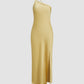 Elegant Backless Black Maxi Dress for Women, Open Shoulders Satin Long Dress for Special Occasions-3