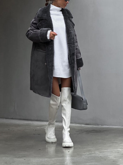 Women's Insulating Faux Fur Coat - Long Oversized, For Cold