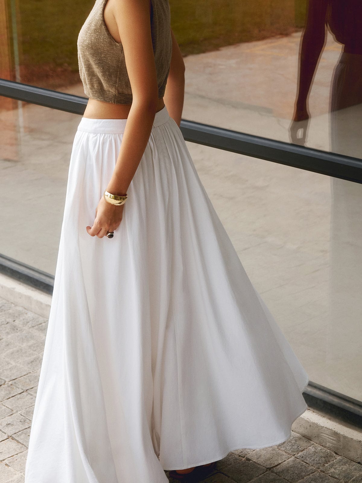 Women's Black Maxi Skirt, Elegant Long Full Skirt with Flowing Design, Comfortable Fit for Casual and Work Wear-5