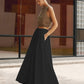 Women's Black Maxi Skirt, Elegant Long Full Skirt with Flowing Design, Comfortable Fit for Casual and Work Wear-6