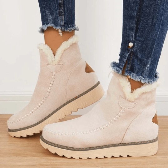Women’s Insulating Winter Boots - Ankle Suede, Fleece Lined